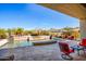 Stunning pool and spa with patio furniture and mountain views at 9233 S Krista E Dr, Goodyear, AZ 85338