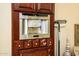 Built-in coffee bar with Thermador espresso machine at 9233 S Krista E Dr, Goodyear, AZ 85338