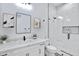 Elegant bathroom with marble finishes and a spacious shower at 2761 W Sunbeam Ln, Queen Creek, AZ 85142