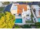 Overhead view of a beautiful home with a large backyard and pool at 7344 E Keim Dr, Scottsdale, AZ 85250