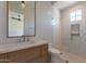 Clean bathroom with white hexagonal tile and walk-in shower at 4723 E Desert Park Pl, Paradise Valley, AZ 85253