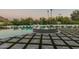 Inviting pool and spa with a geometric tile design and mountain views at 4723 E Desert Park Pl, Paradise Valley, AZ 85253
