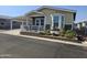 Mobile home with covered patio and landscaping at 650 N Hawes Rd # 3809, Mesa, AZ 85207