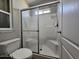 Bathroom with shower stall, toilet and a vanity at 650 N Hawes Rd # 3809, Mesa, AZ 85207