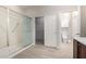 Main bathroom with walk-in shower and separate toilet area at 15631 W Bethesda Ct, Surprise, AZ 85374