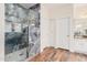 Spa-like bathroom with glass shower and stylish tile at 5713 W Rowel Rd, Phoenix, AZ 85083