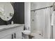 Modern bathroom with a white vanity and walk-in shower at 3130 S Valle Verde Cir, Mesa, AZ 85212