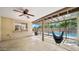 Covered patio with pool view and hammock at 7012 N 22Nd St, Phoenix, AZ 85020
