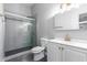 Modern bathroom with a glass shower and white vanity at 6116 N 12Th Pl # 7, Phoenix, AZ 85014