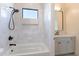 Clean bathroom with a bathtub, shower, and modern tile at 9633 E Quarter Circle Loop, Gold Canyon, AZ 85118