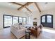 Open living space with large windows, fireplace, and impressive architectural details at 9633 E Quarter Circle Loop, Gold Canyon, AZ 85118