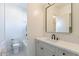 Elegant bathroom featuring a marble vanity and herringbone floor at 9633 E Quarter Circle Loop, Gold Canyon, AZ 85118