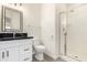 Modern bathroom with white vanity and glass shower at 4506 W Maggie Dr, San Tan Valley, AZ 85144