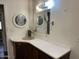 Bathroom with dual vanity and mirrors at 2460 E Main St # G3, Mesa, AZ 85213
