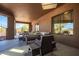 Covered patio with wicker furniture and views at 16738 E Lone Mountain Rd, Scottsdale, AZ 85262