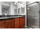 Elegant bathroom with a walk-in shower and double vanity at 5350 E Deer Valley Dr # 4271, Phoenix, AZ 85054