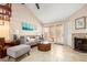 Spacious living room with comfy seating and access to patio at 4901 S Calle Los Cerros Dr # 267, Tempe, AZ 85282