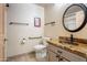 Bathroom with copper sink and walk-in shower at 16715 E El Lago Blvd # 116, Fountain Hills, AZ 85268