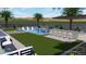Resort-style backyard with a large pool, built-in bar, and fire feature at 19617 N 39Th Dr, Glendale, AZ 85308