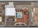 Bird's eye view of a luxurious property with large hangar at 21868 E Stacey Rd, Queen Creek, AZ 85142