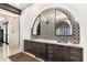 Bathroom with a double vanity and gray geometric tile at 21868 E Stacey Rd, Queen Creek, AZ 85142