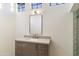 Vanity with modern sink and mirror, adjacent to shower at 21868 E Stacey Rd, Queen Creek, AZ 85142