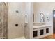 Large bathroom with walk-in shower and double vanity at 21868 E Stacey Rd, Queen Creek, AZ 85142