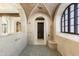 Spa-like bathroom with walk-in shower and arched ceiling at 21868 E Stacey Rd, Queen Creek, AZ 85142