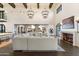 Living room with high ceilings, fireplace and access to backyard at 21868 E Stacey Rd, Queen Creek, AZ 85142