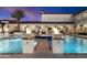 Stunning pool and spa area with fire features and arched walkways at 21868 E Stacey Rd, Queen Creek, AZ 85142