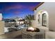 Private upper balcony with fire pit and stunning sunset view at 21868 E Stacey Rd, Queen Creek, AZ 85142