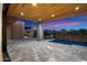 Relaxing pool and patio area with a wood-beamed ceiling at 10249 E Joy Ranch Rd, Scottsdale, AZ 85262