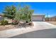 Single story home with a two-car garage and lush landscaping at 19731 N Ben Ct, Maricopa, AZ 85138