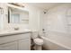 Clean bathroom with a bathtub, shower, and updated vanity at 4015 S 45Th St, Phoenix, AZ 85040