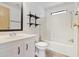 Clean bathroom with a bathtub, toilet, and vanity at 3330 E Main St # 440, Mesa, AZ 85213