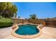 Kidney-shaped pool with a rock border and a peaceful setting at 2605 N 89Th Dr, Phoenix, AZ 85037