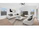 Spacious living room with white sofas, a large TV, and a cozy rug at 7245 S 75Th Dr, Laveen, AZ 85339