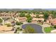 Aerial view of neighborhood with mountain backdrop at 19422 N 67Th Ln, Glendale, AZ 85308