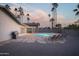 Inviting backyard oasis with a sparkling pool and patio at 5818 N Granite Reef Rd, Scottsdale, AZ 85250