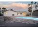 Backyard with pool, patio furniture, and grill at 5818 N Granite Reef Rd, Scottsdale, AZ 85250