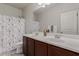 Bathroom with double vanity, shower, and toilet at 3407 E Glacier Pl, Chandler, AZ 85249