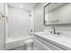 Clean bathroom with white subway tile, marble vanity, and gold fixtures at 1236 E Mclellan Blvd, Phoenix, AZ 85014