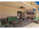 Covered patio with seating area and ceiling fan at 745 E Megan St, Chandler, AZ 85225