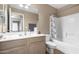 Clean bathroom with tub, shower and vanity at 745 E Megan St, Chandler, AZ 85225
