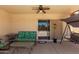 Covered patio with seating area and ceiling fan at 745 E Megan St, Chandler, AZ 85225