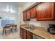 Kitchen features stainless steel sink and dark wood cabinets at 3500 N Hayden Rd # 1005, Scottsdale, AZ 85251