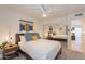 Bright bedroom with ceiling fan and mirrored closet at 3500 N Hayden Rd # 1005, Scottsdale, AZ 85251