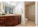 Bathroom with vanity, shower, and toilet at 3500 N Hayden Rd # 1005, Scottsdale, AZ 85251