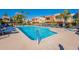 Inviting pool and spa area with lounge chairs at 3500 N Hayden Rd # 1005, Scottsdale, AZ 85251