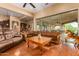 Open living space with comfortable seating, large windows, and views to the backyard at 35140 N 52Nd Pl, Cave Creek, AZ 85331